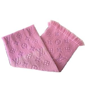 Authentic Louis Vuitton Pink Logomania Scarf